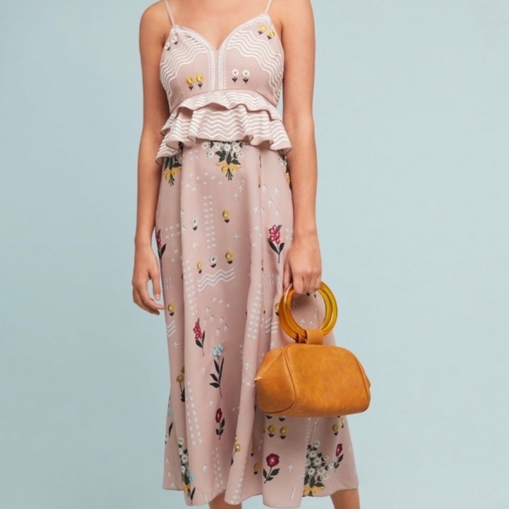Sahil Kochhar Anthropologie Floral Dress with Pockets Size 4P